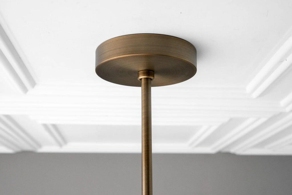 Modern 5 Light Chandelier, Black Dome Pendant Light, Mid Century Brass Ceiling Fixture, Kitchen Island Lighting, Minimalist Linear Light
