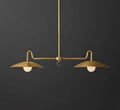Modern Brass Double Pendant Light – Minimalist Kitchen Island Ceiling Hanging Lamp