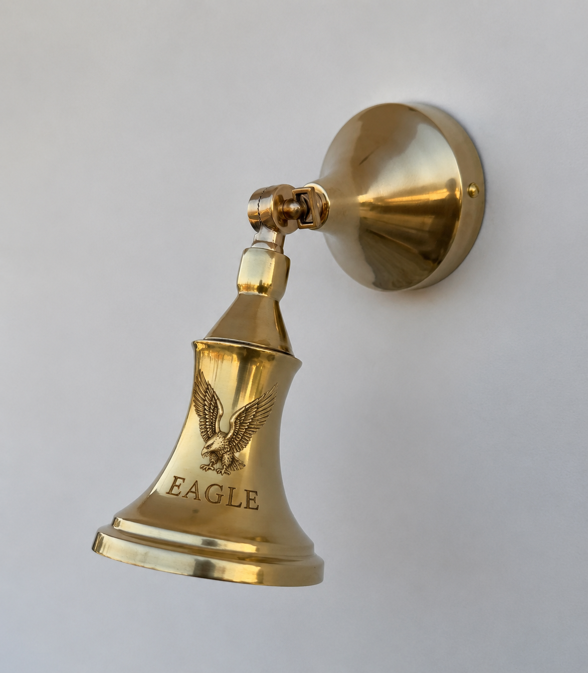 Vintage Raw Brass Adjustable Wall Spotlight, Mid-Century Modern