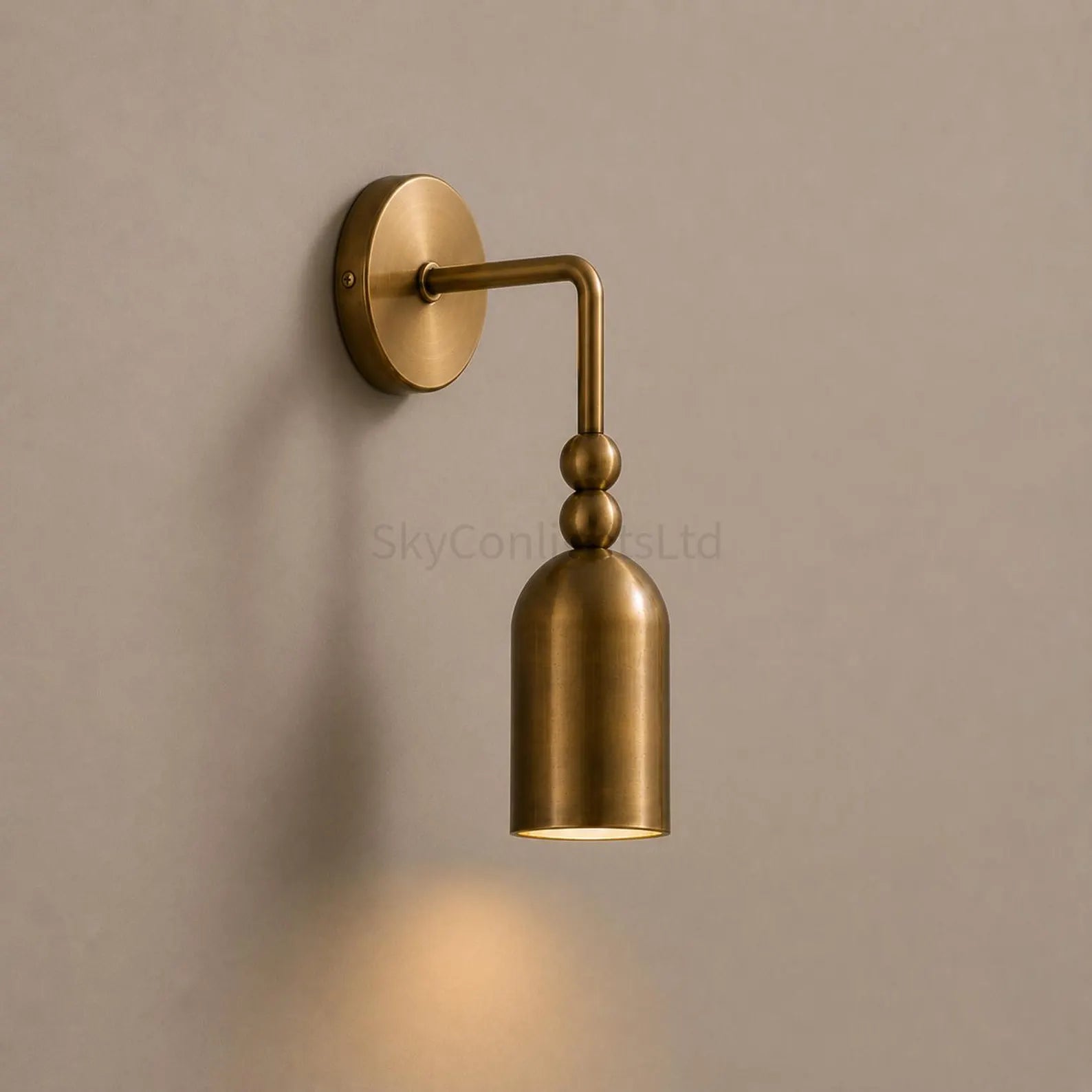 Mid Century Modern Brass Wall Sconce, Vintage Brass Reading Light, Minimalist Wall Lamp, Handmade Lighting Fixture, Luxury Room Wall Light