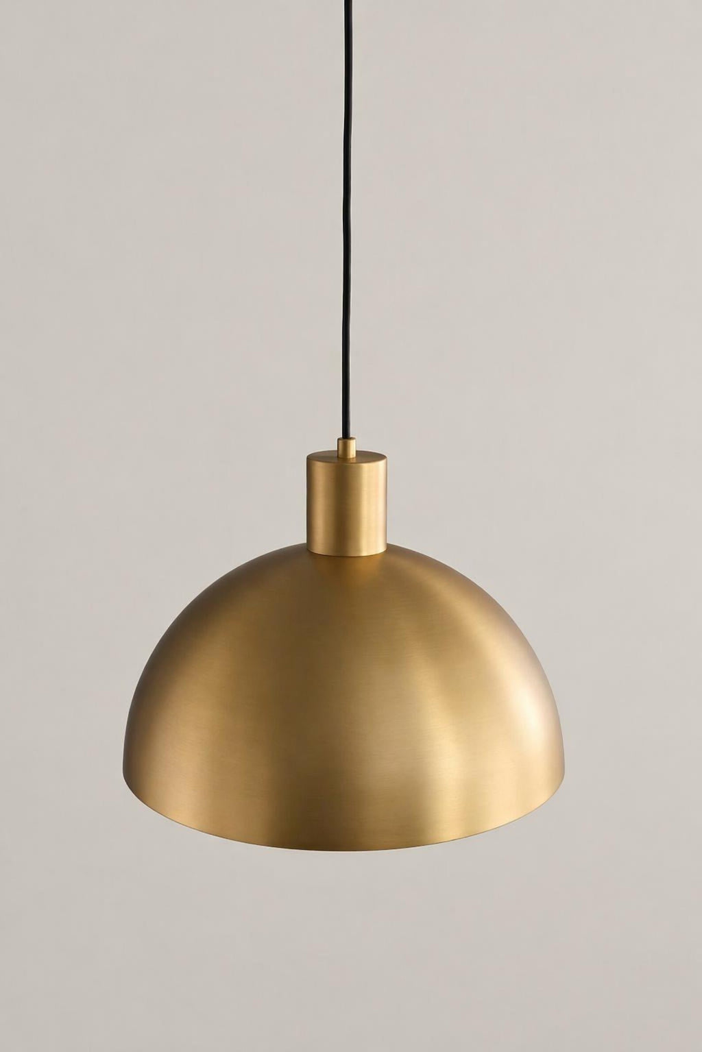 Brass Dome Pendant Light: Mid-Century Modern Hanging Ceiling Fixture