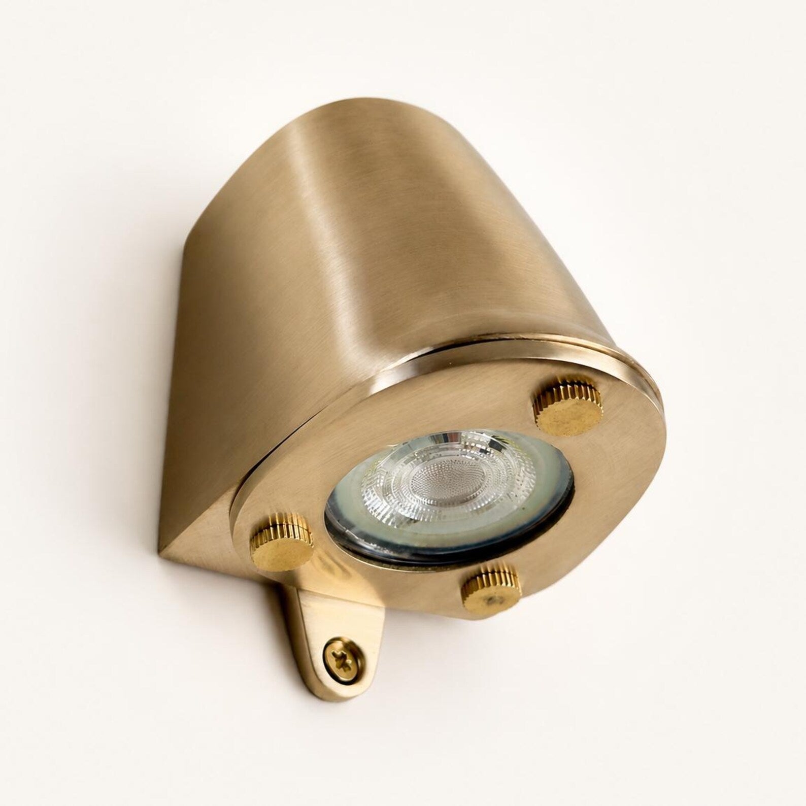 Holt - Raw Solid Brass Mast Down Wall Light Mains LED Outdoor & Bathroom