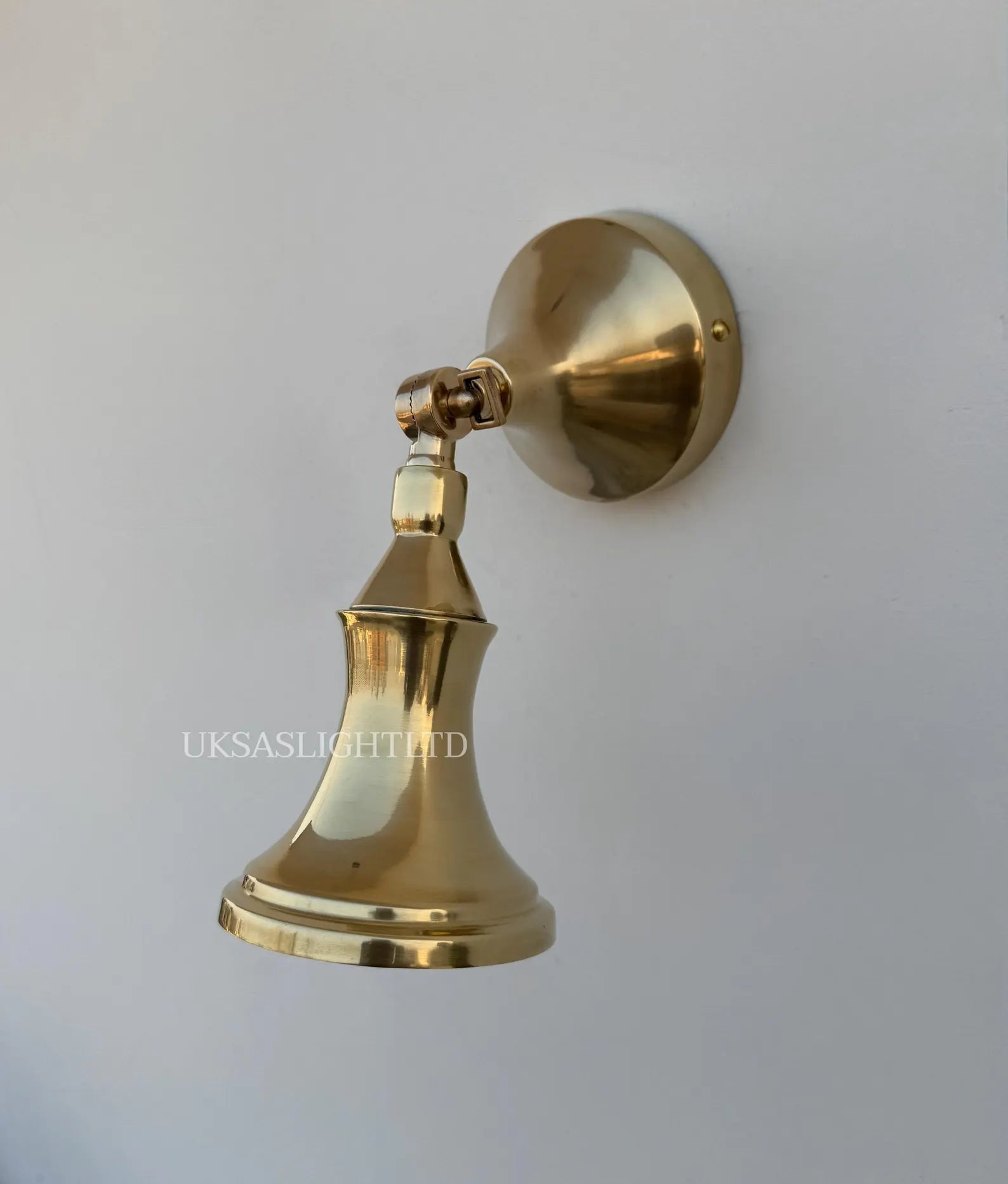 Vintage Raw Brass Adjustable Wall Spotlight, Mid-Century Modern