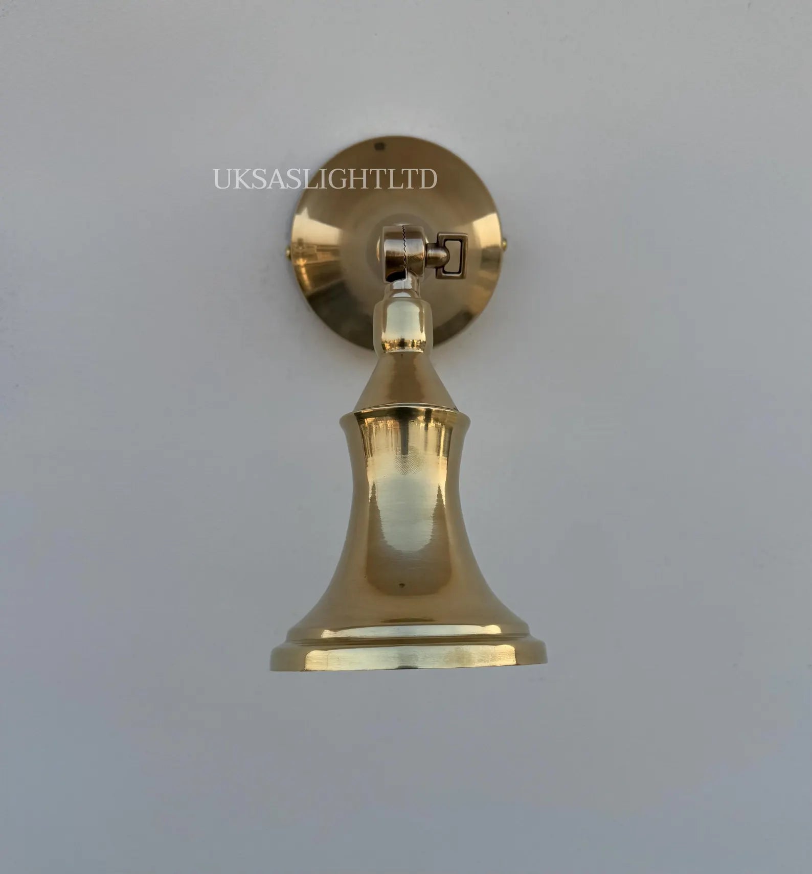 Vintage Raw Brass Adjustable Wall Spotlight, Mid-Century Modern