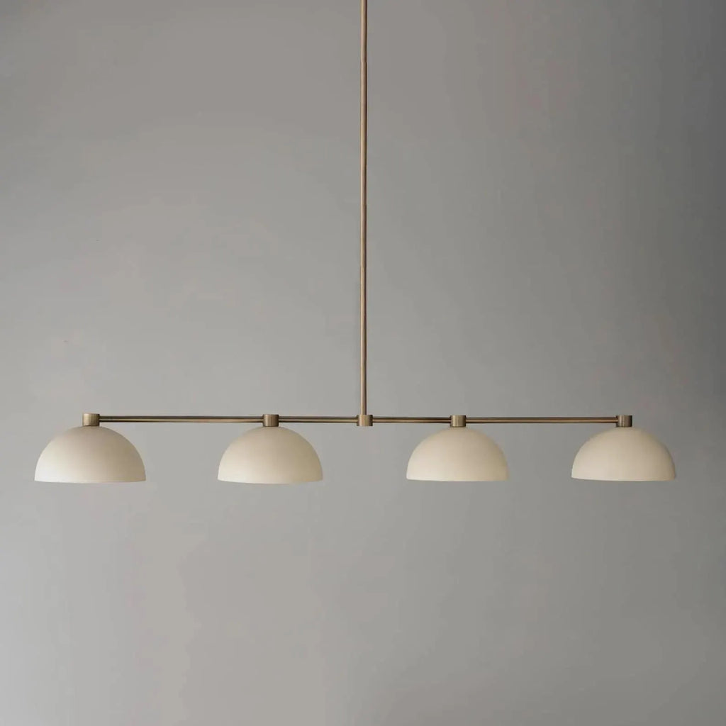 Handmade 4-Light Linear Brass Chandelier – Mid Century Modern Pendant Light