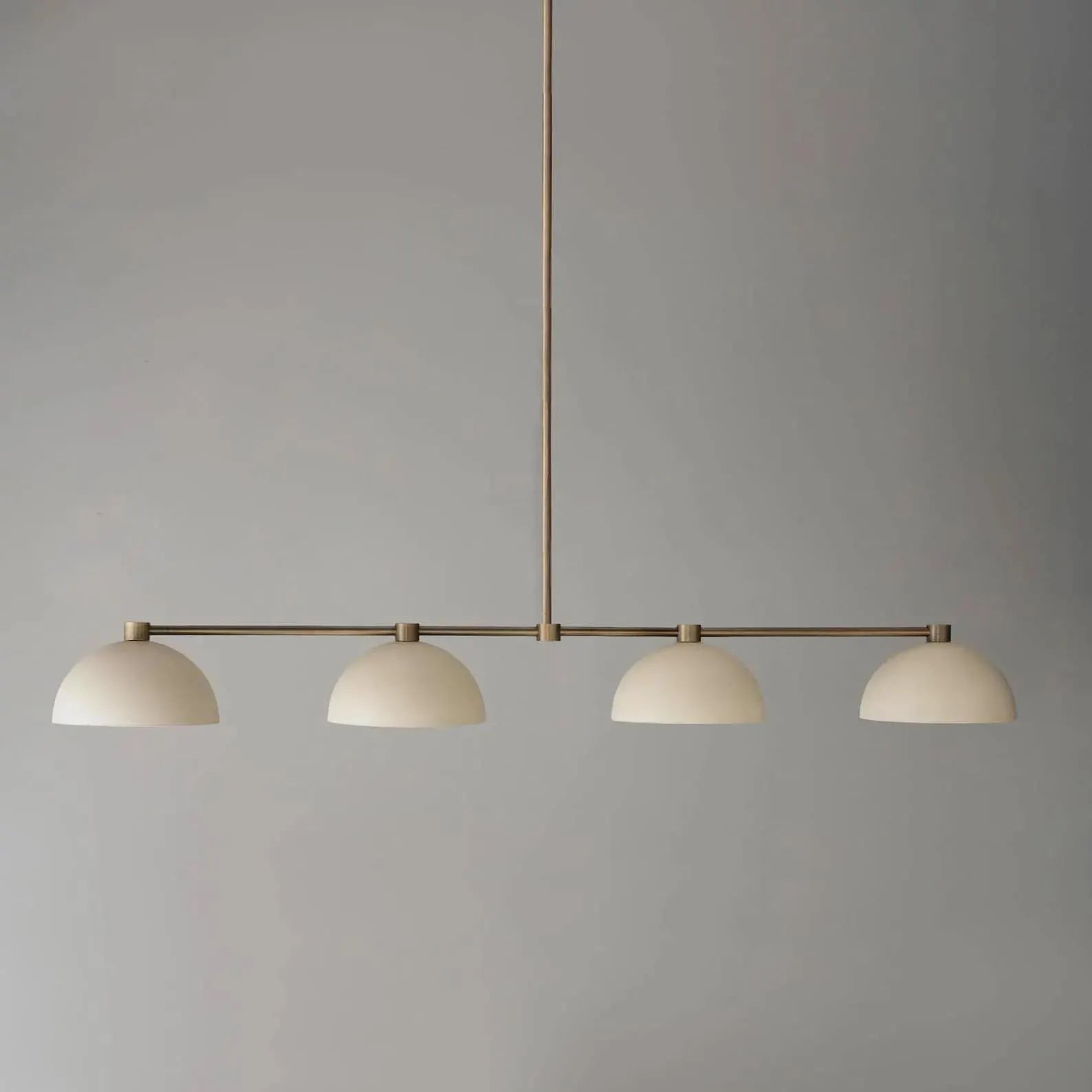 Handmade 4-Light Linear Brass Chandelier – Mid Century Modern Pendant Light